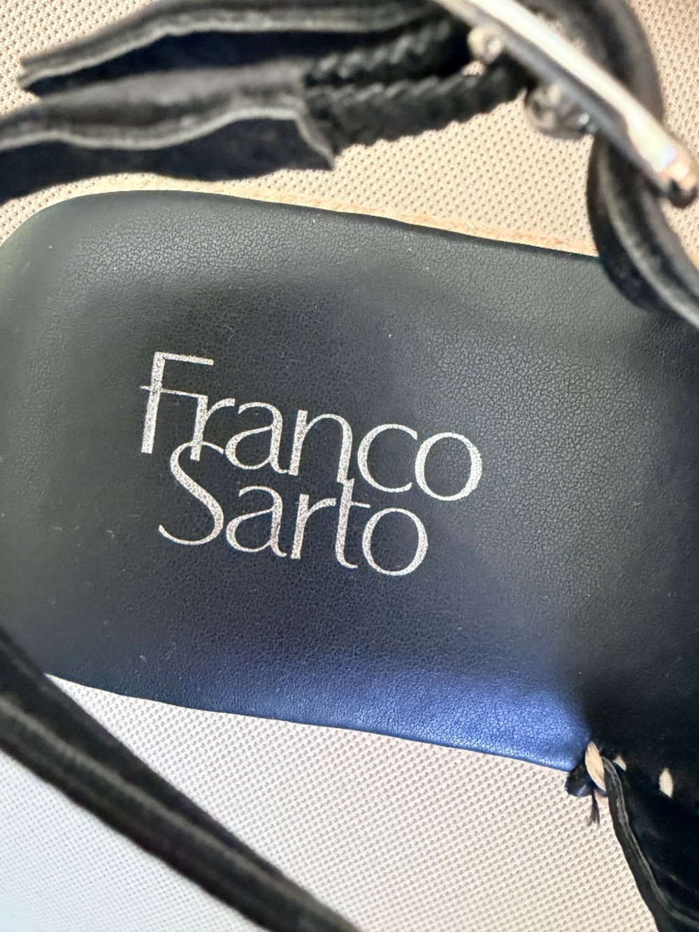 EUC Franco Sarto Rune Slingback Sandal Black Leather 7.5 M - Picture 10 of 12